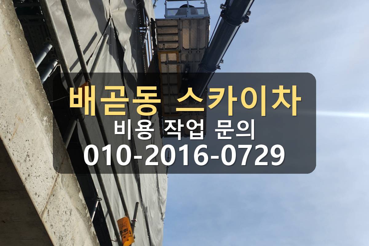 배곧동 스카이차 상가 외벽 작업 현장 전경